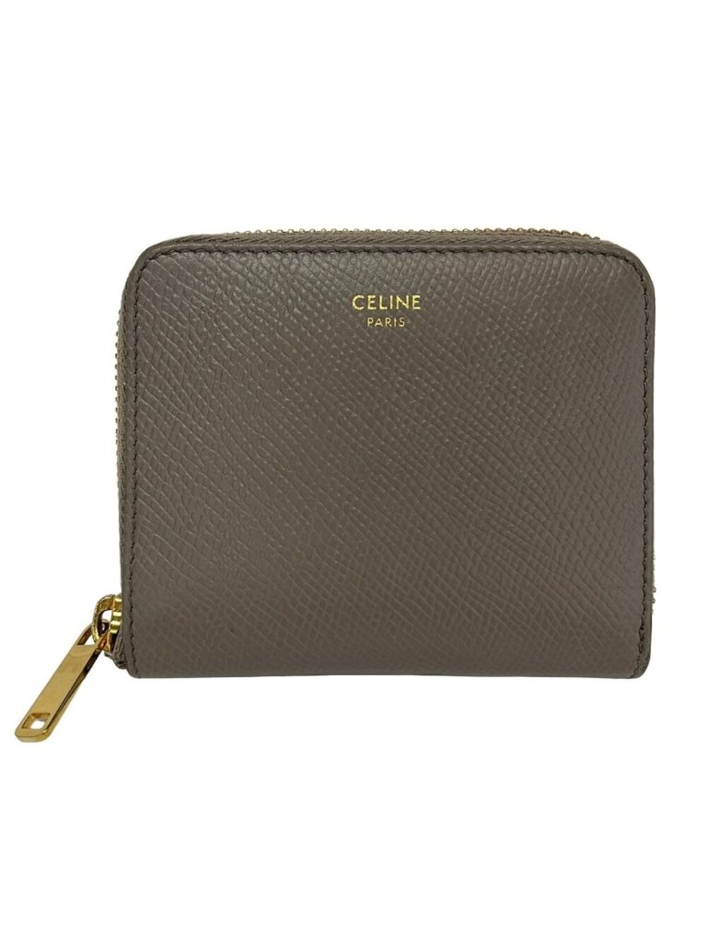 Celine Bifold Wallet Gray Leather